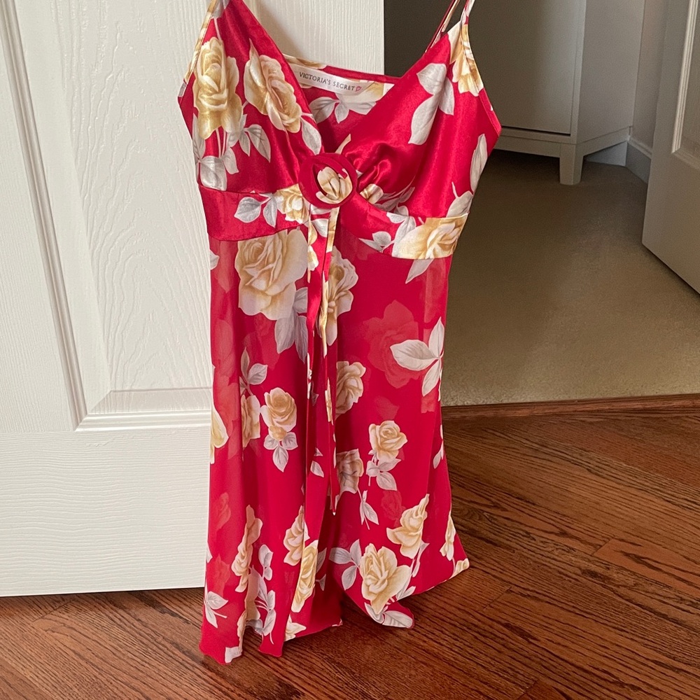 Victoria's Secret Red Floral Chemise